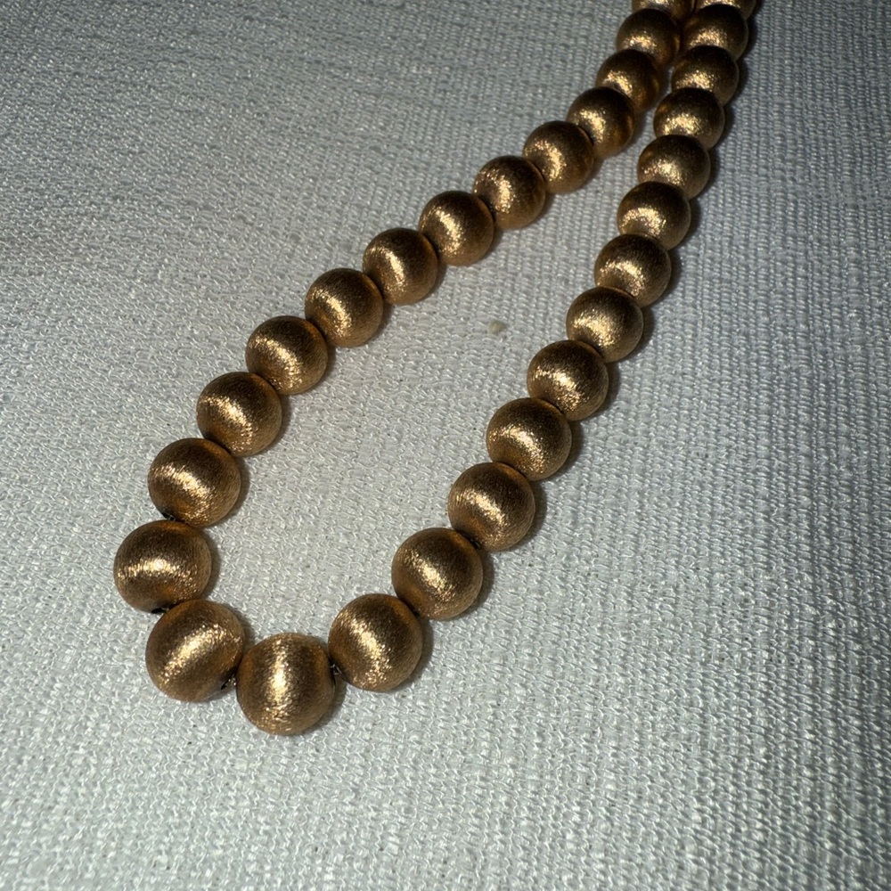 Vintage Monet Gold Tone Brush Beaded Necklace